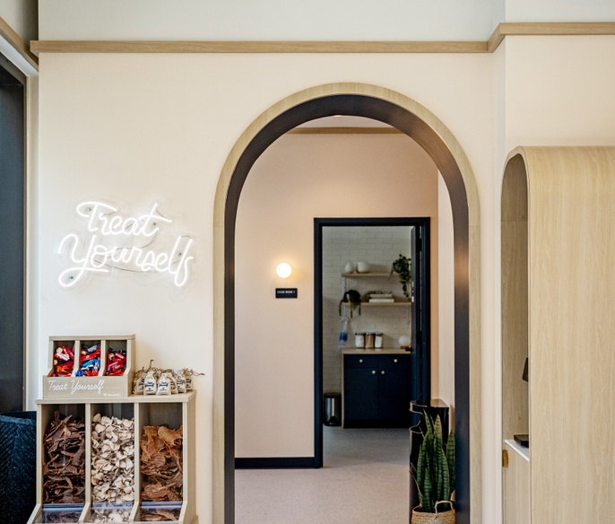 Clinic lobby and treat bar